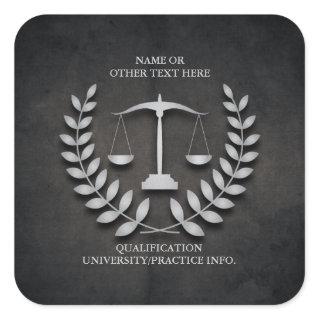Law School | Justice Scales and Laurel Wreath Square Sticker