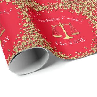 Lawyer Law School Graduation Party Gold Red
