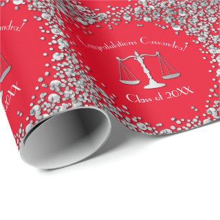 Lawyer Law School Graduation Party Silver Red