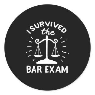 Lawyer Survived The Bar Exam Classic Round Sticker