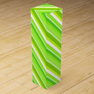 Layered candy stripes - lime green and white wine gift box