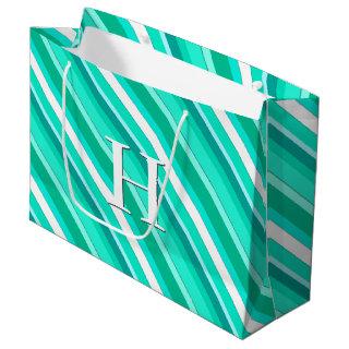 Layered candy stripes - turquoise and white large gift bag