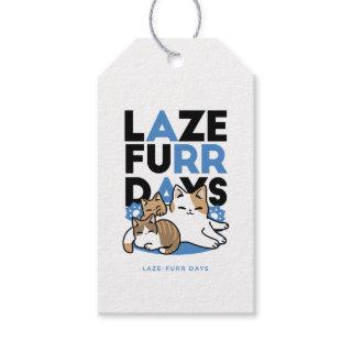 Laze Furr Days - Cute Lazy Cats Design Gift Tags