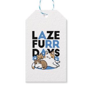 Laze Furr Days - Cute Lazy Cats Design Gift Tags
