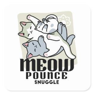 Laze Furr Days - Cute Lazy Cats Design Square Sticker
