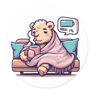 Lazy Camel Sticker | Cute Cozy Coffee Mood