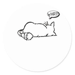 Lazy Cat - What? - Cats Classic Round Sticker