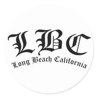 LBC Long Beach California Classic Round Sticker