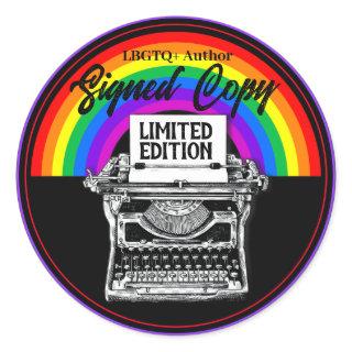 LBGTQ+ Author Signed Copy Typewriter  Classic Round Sticker