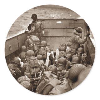 LCI and Soldiers Omaha Beachhead Classic Round Sticker