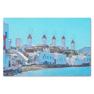 ldp MYKONOS - view from the sea of the windmills - Tissue Paper
