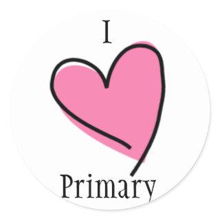 LDS Primary Stickers - I Heart Primary pink