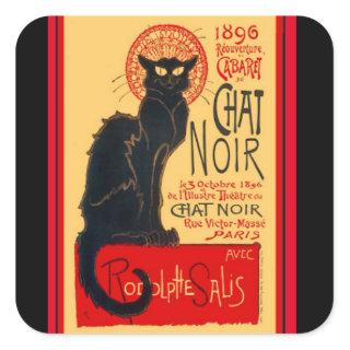 Le Chat Noir, The Black Cat, Art  Square Sticker