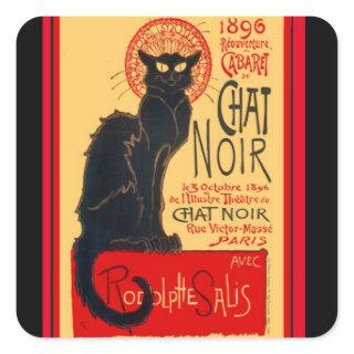 Le Chat Noir, The Black Cat, Art  Square Sticker