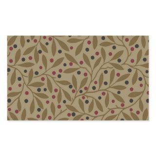 Leaf Berry Classic Colorful Pretty Pattern Art Rectangular Sticker