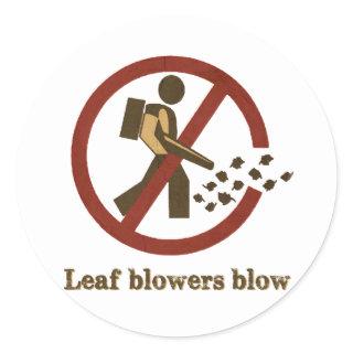 leaf blowers blow classic round sticker