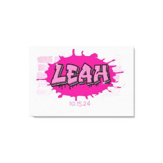 Leah Your Graffiti Name Brick Wall Sign In Board