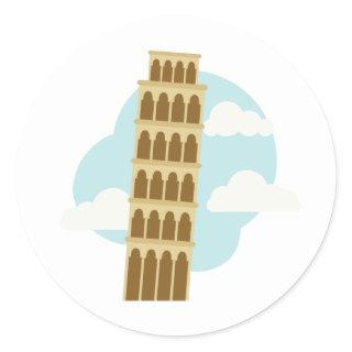 Leaning Tower Of Pisa Classic Round Sticker