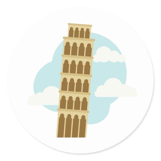 Leaning Tower Of Pisa Classic Round Sticker