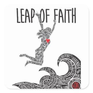 Leap of Faith Sticker Woman Jumping Leaping