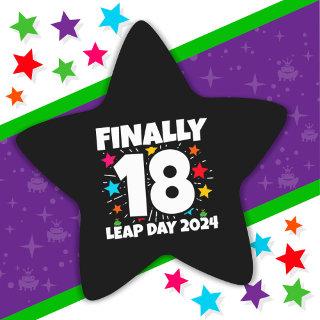 Leap Year 2024 72 Year Old 18th Leap Day Birthday Star Sticker