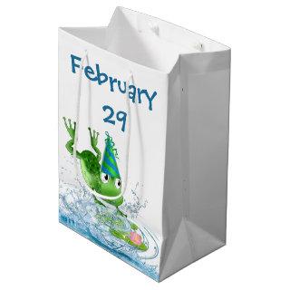 Leap Year Birthday Party Frog Medium Gift Bag