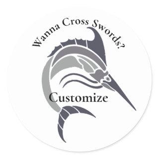 Leaping Swordfish Thunder_Cove Classic Round Sticker