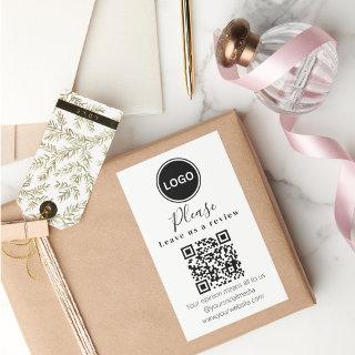 Leave us a review | QR code Modern Business Card Rectangular Sticker