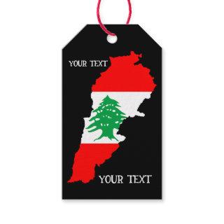 Lebanon Map with Flag Gift Tags
