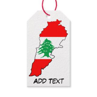 Lebanon Map with Flag Gift Tags