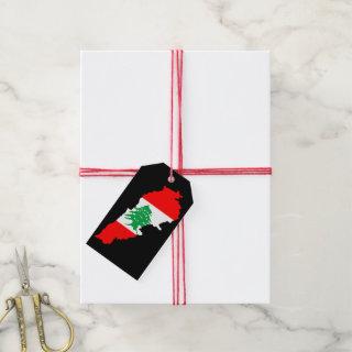 Lebanon Map with Flag Gift Tags