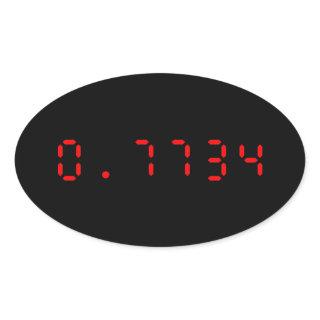 LED Calculator Hello | 0.7734 Oval Sticker