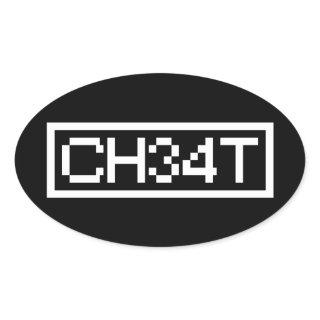 LEET CHEAT OVAL STICKER