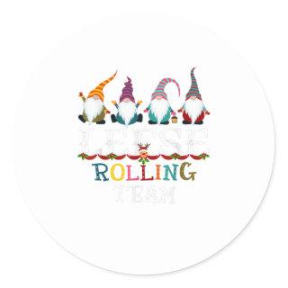 Lefse Making Rolling Team tee Gnome Garden C Classic Round Sticker