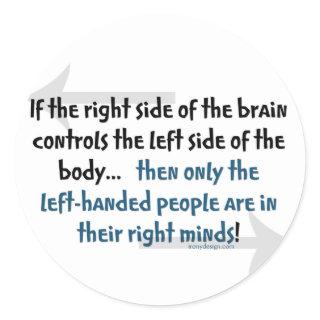 Left-handed people classic round sticker