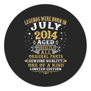 Legends Were Born In July 2014 8 Years Old 8th Classic Round Sticker