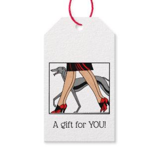 Legs Art Deco Women Greyhound Whippet Dog R Gift Tags