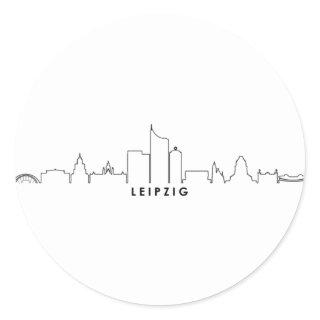 LEIPZIG Germany City Skyline Silhouette Classic Round Sticker
