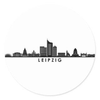 LEIPZIG university Germany City Skyline Silhouette Classic Round Sticker