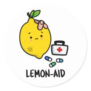 Lemon-aid Funny First Aid Lemon Pun  Classic Round Sticker