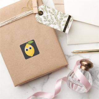 Lemon Character, sweet fruit with googly eyes   Square Sticker