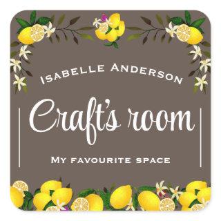 Lemon Craft Brown Square Sticker