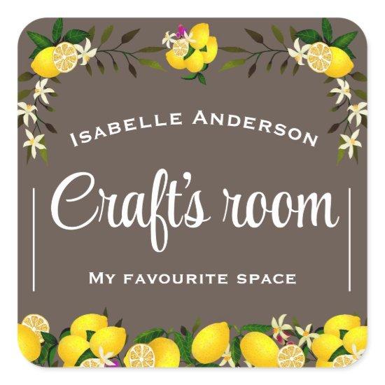 Lemon Craft Brown Square Sticker