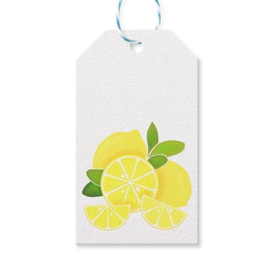 Lemon lemons lemon slices tropical yellow fruit  gift tags