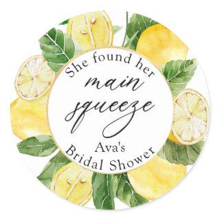 Lemon Main Squeeze Bridal Shower Classic Round Sticker