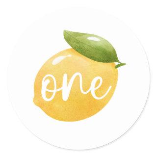 Lemon One 1st Birthday Classic Round Sticker