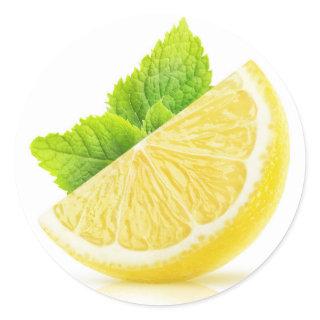 Lemon slice classic round sticker