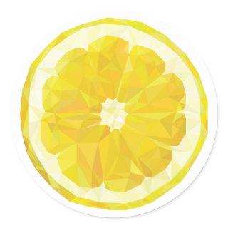 Lemon Slice Yellow Round sticker. Classic Round Sticker