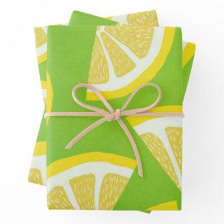 Lemon Slices on Lime Green Background  Sheets