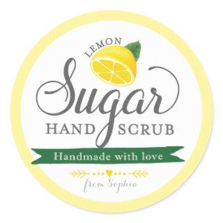 Lemon Sugar Scrub Labels Custom Round Mason Jar
